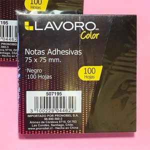 Notas adhesivas negras Lavoro de 7,5 × 7,5 cm