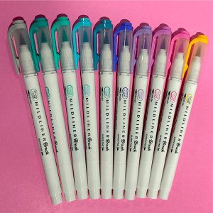 Zebra Mildliner Brush de doble punta en colores suaves