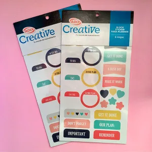 Block de stickers para planner Adix de 6 hojas