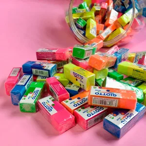 Mini gomas de borrar en colores neón