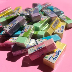 Mini gomas de borrar Giotto en colores pastel