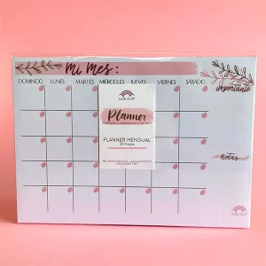 Planner mensual A4 rosado de 20 hojas