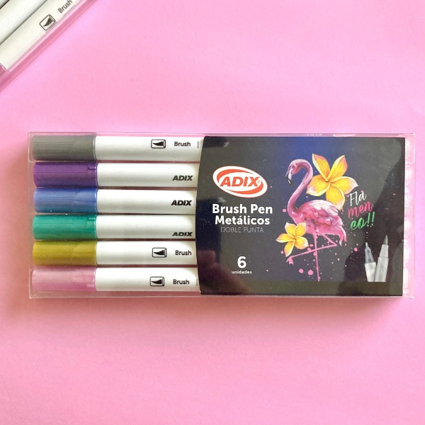 Brush pens metálicos Adix de doble punta
