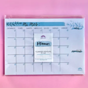 Planner mensual A4 azul de 20 hojas