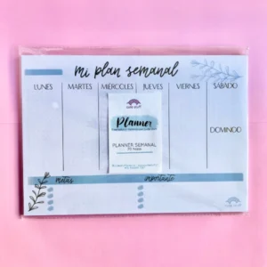 Planner semanal A4 azul de 20 hojas