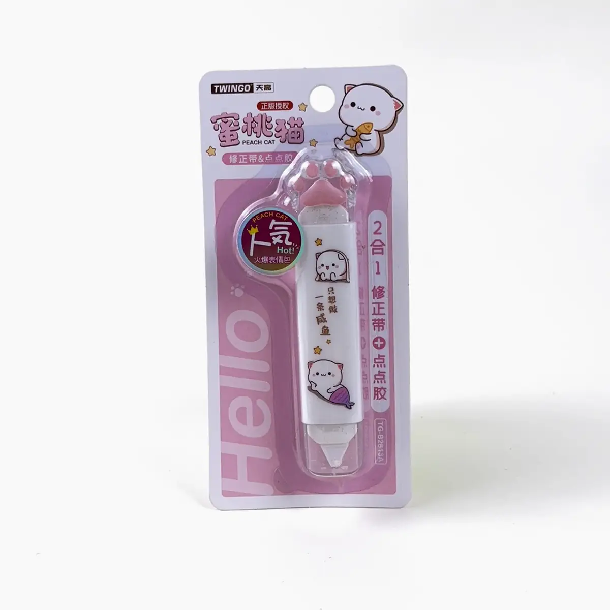 Corrector 2 en 1 Twingo Peach Cat blanco