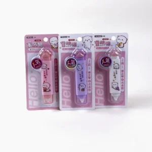 Corrector 2 en 1 Twingo Peach Cat en colores rosado, lila y blanco