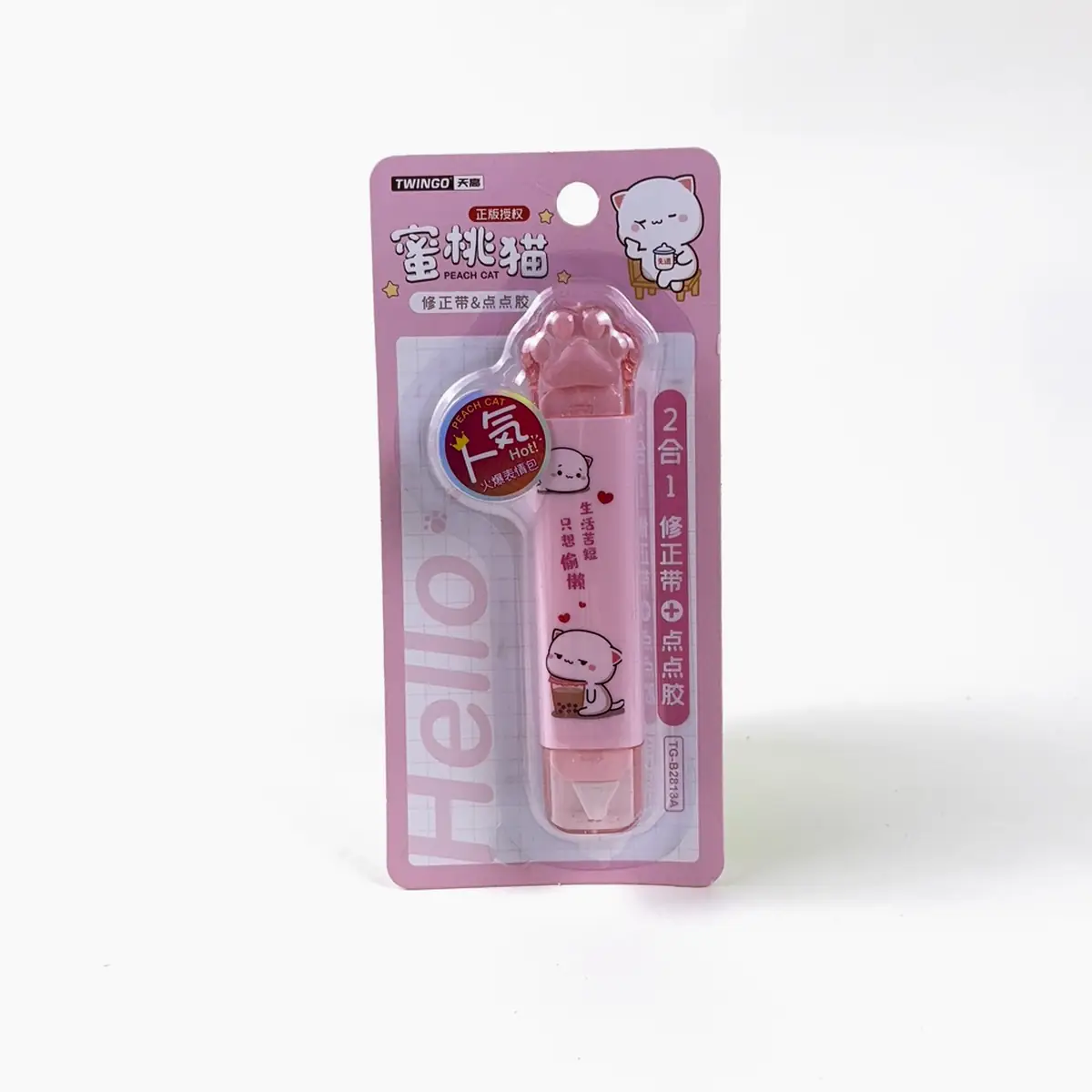 Corrector 2 en 1 Twingo Peach Cat rosado