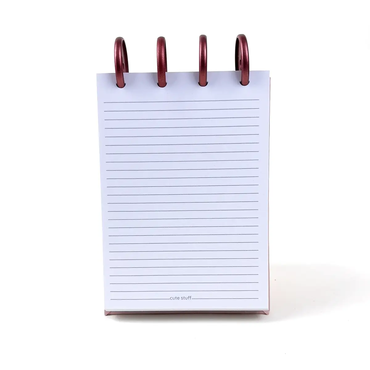 Interior de Libreta A6 Clarity con hojas lineadas y discos superiores