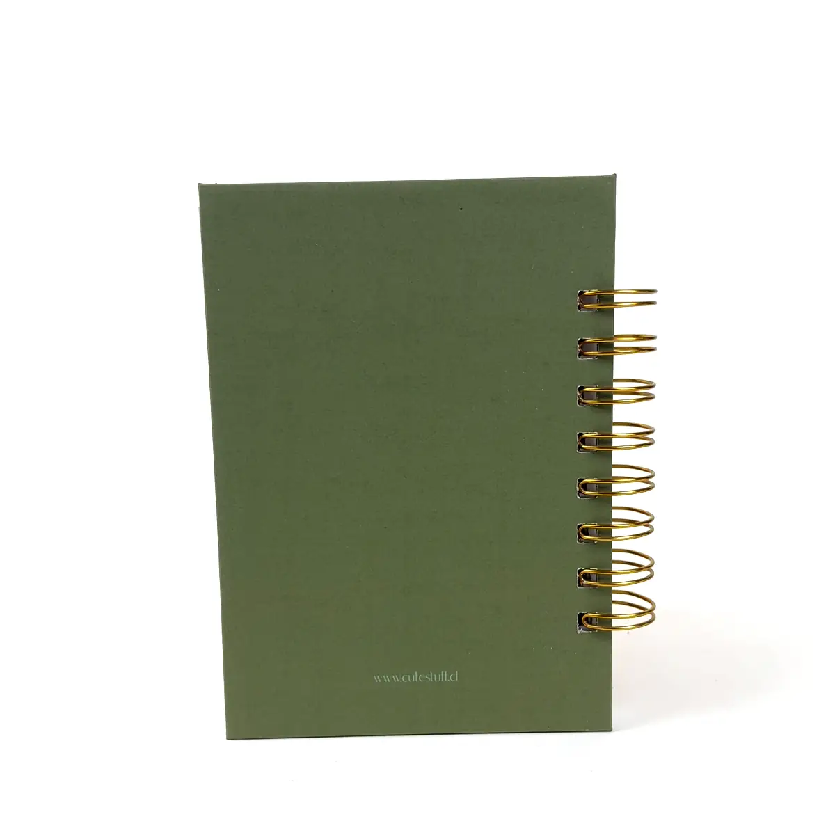 Libreta A6 Llaima Horizon verde con Volcán Llaima y anillos laterales