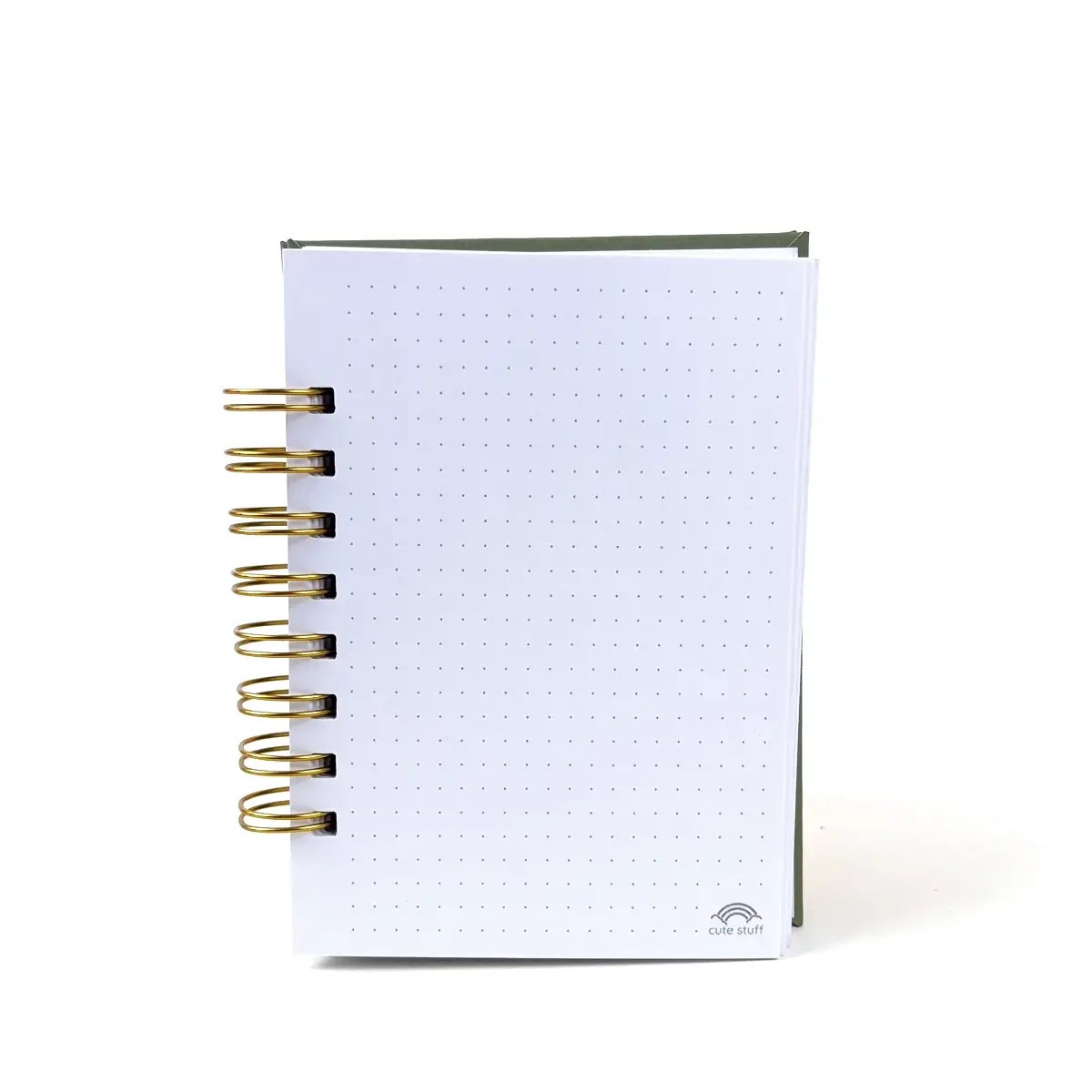 Interior de Libreta A6 Llaima Horizon con hojas punteadas y anillos laterales