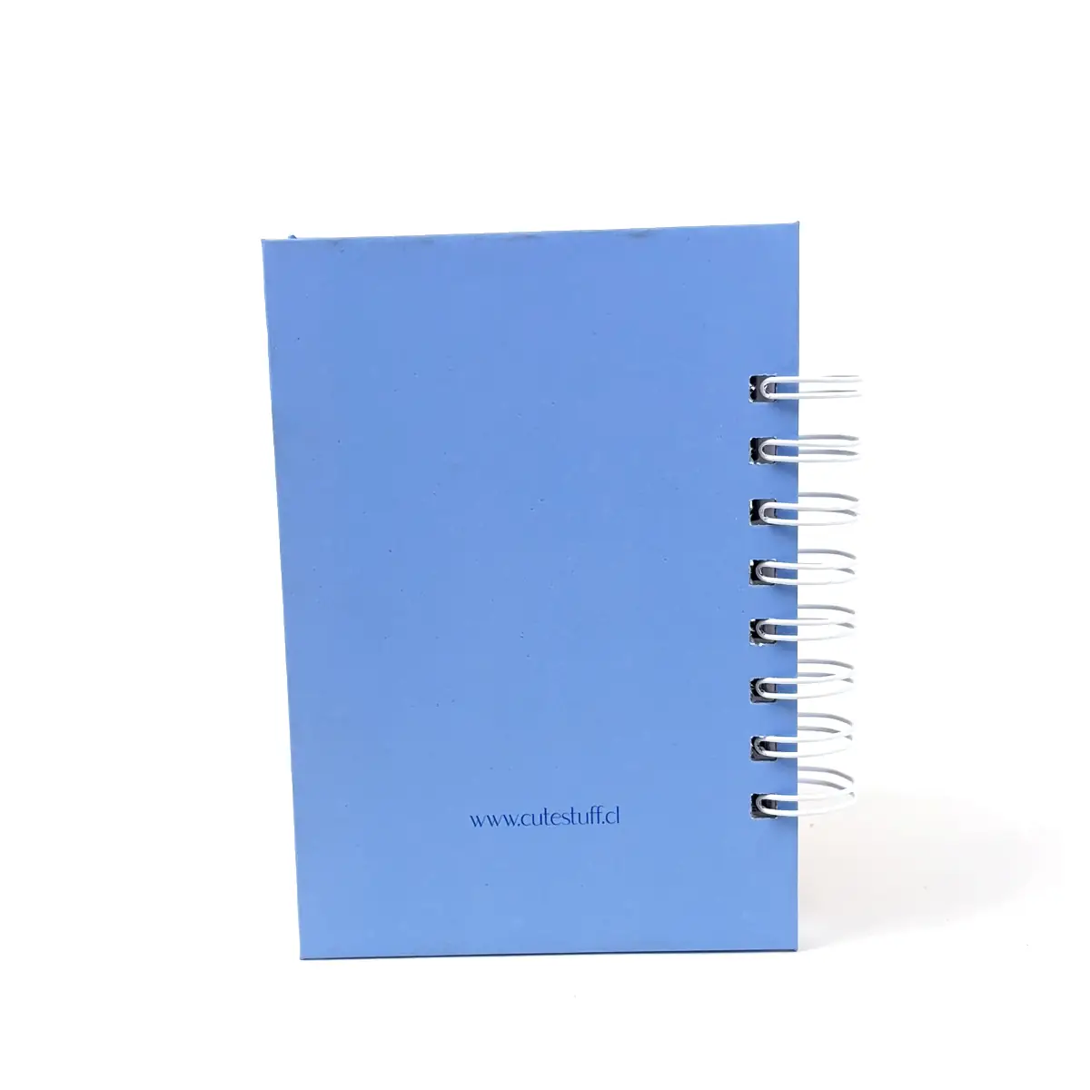 Libreta A6 Paws azul con diseño de patitas y anillos laterales
