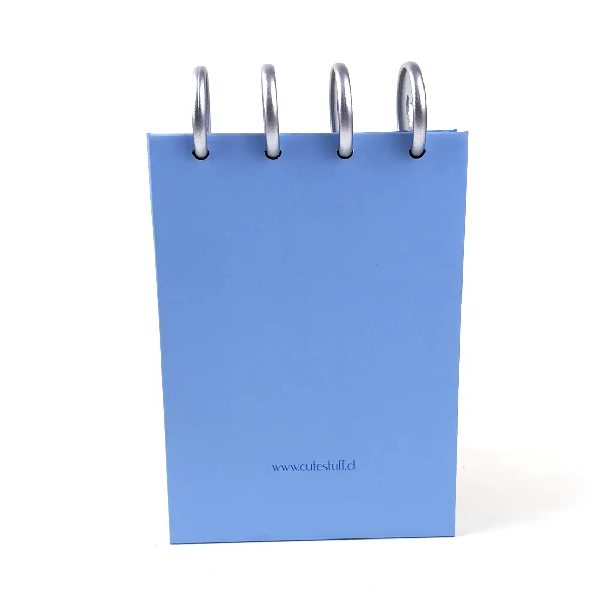 Libreta A6 Paws azul con diseño de patitas y discos superiores