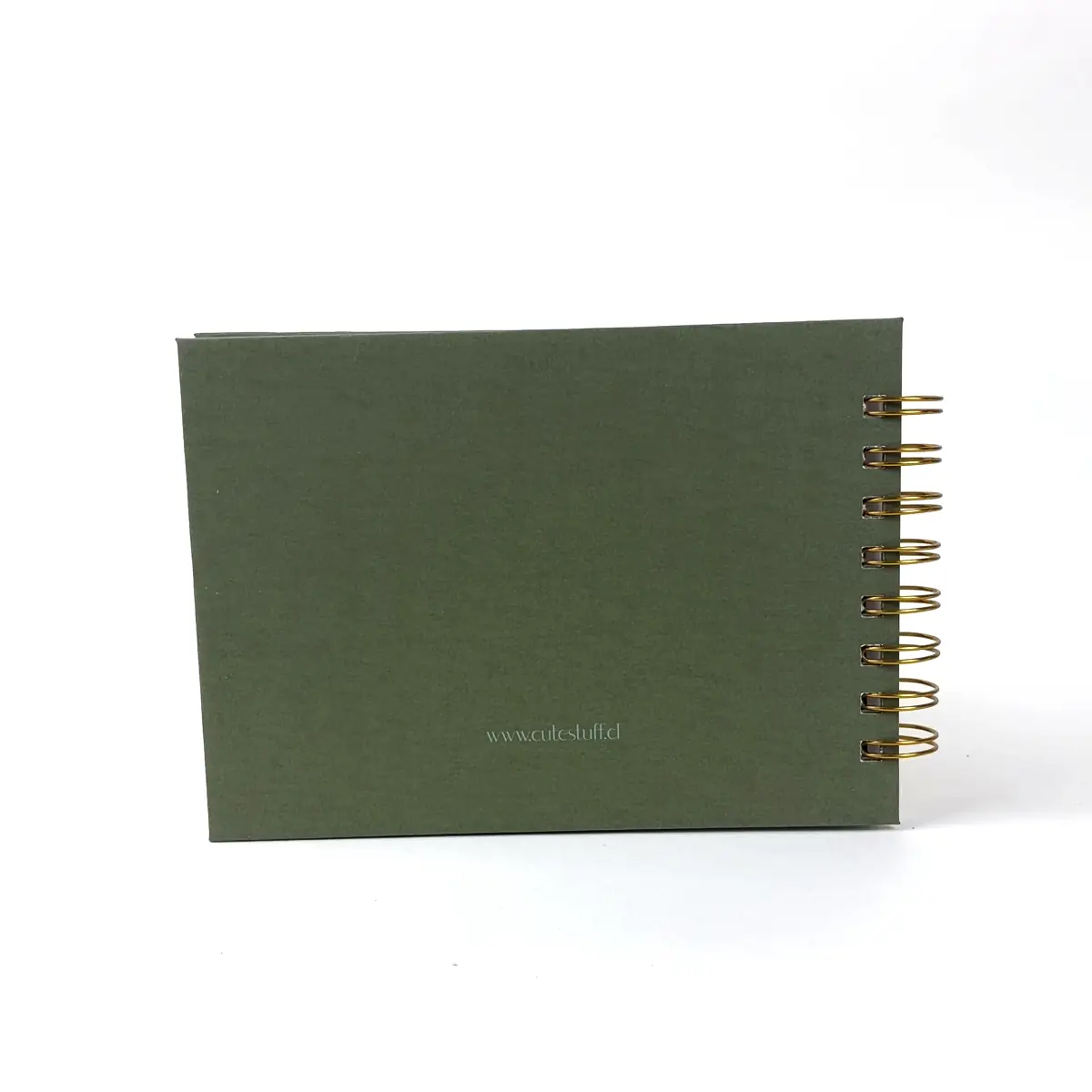 Contraportada verde horizontal de Libreta B6 Llaima Horizon con anillos laterales