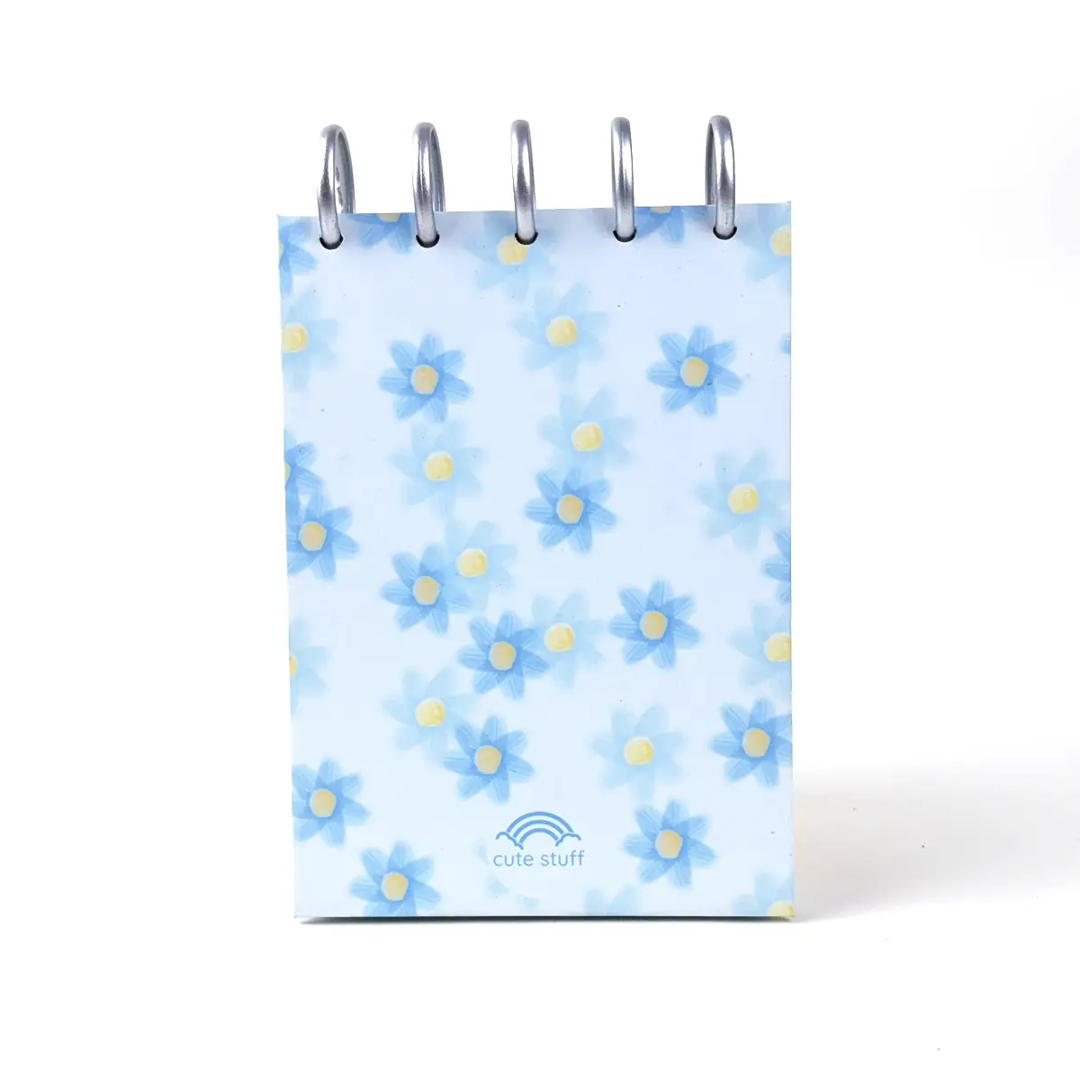 Contraportada floral celeste de Libreta B6 Sabbath con discos superiores