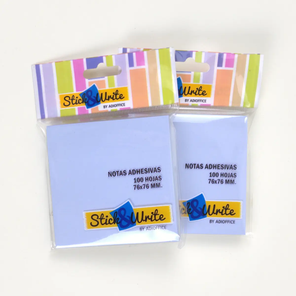 Notas adhesivas Stick and Write celestes de 76 × 76 mm