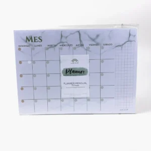 Planner Mensual A4 Marmoleado Verde de Cute Stuff
