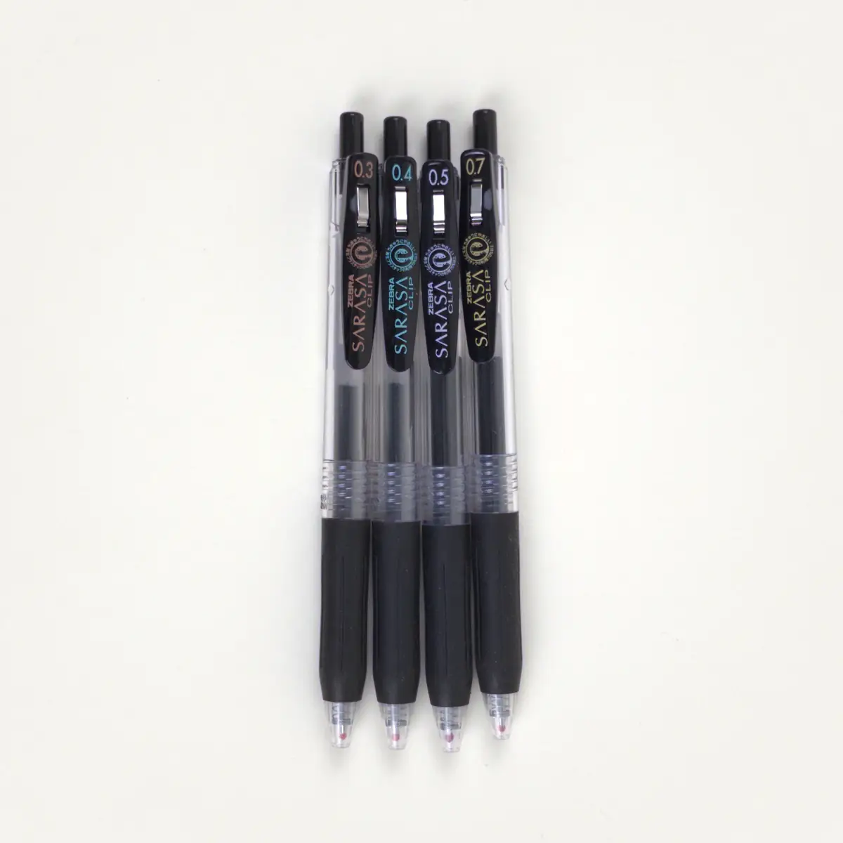 Zebra Sarasa Clip Black en puntas 0,3, 0,4, 0,5 y 0,7 mm