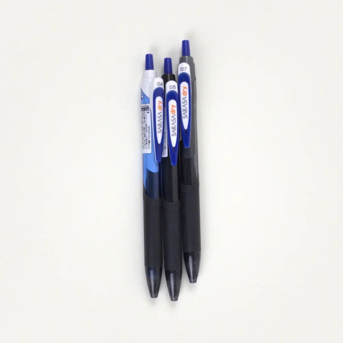 Lápices Zebra Sarasa Dry con tinta azul