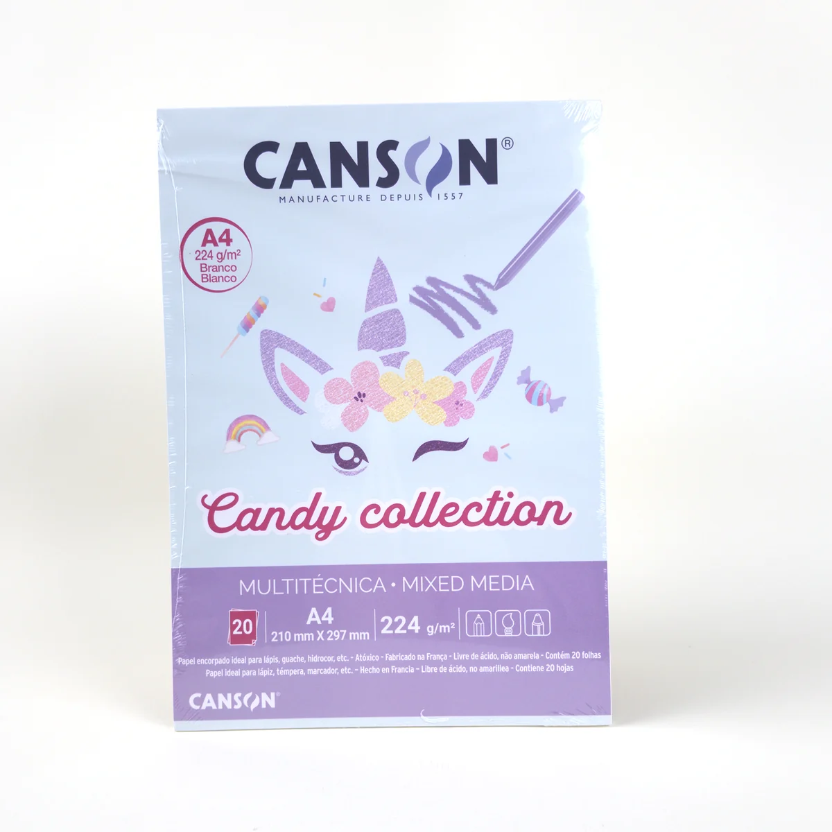 Canson Candy Collection Mixed Media A4 224 g/m² — 20 Hojas