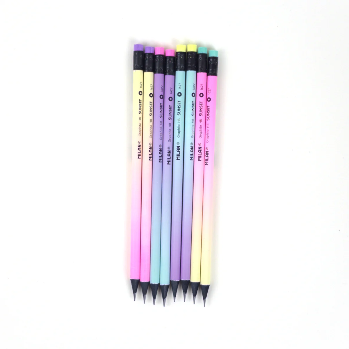 Lápiz Grafito HB MILAN Sunset con Goma — 4 Colores