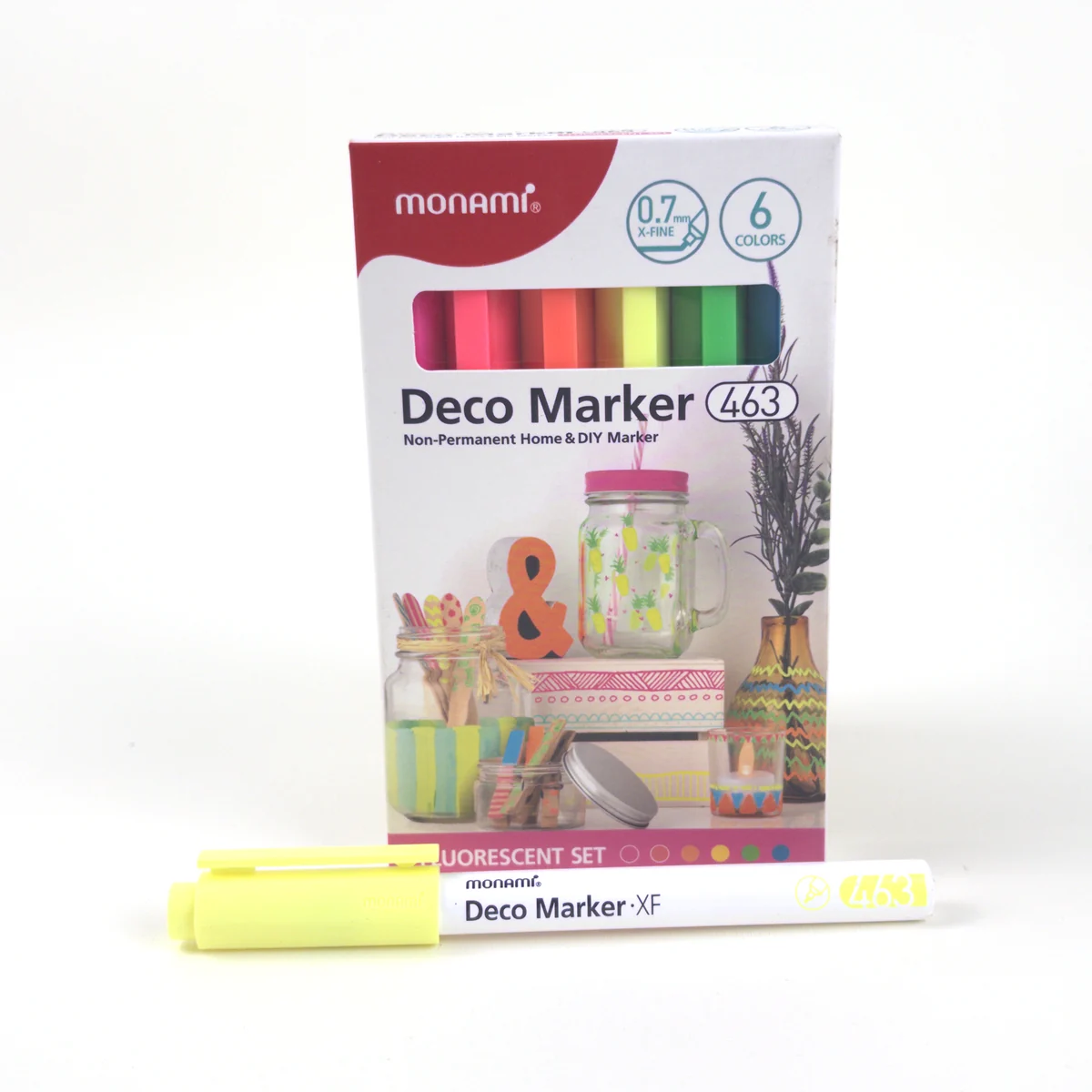 Vista adicional de Monami Deco Marker 463 Fluorescent 0,7 mm — Set 6 Colores