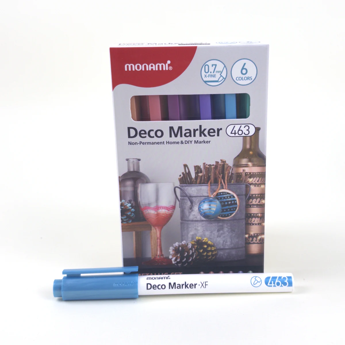 Vista adicional de Monami Deco Marker 463 Metallic 0,7 mm — Set 6 Colores