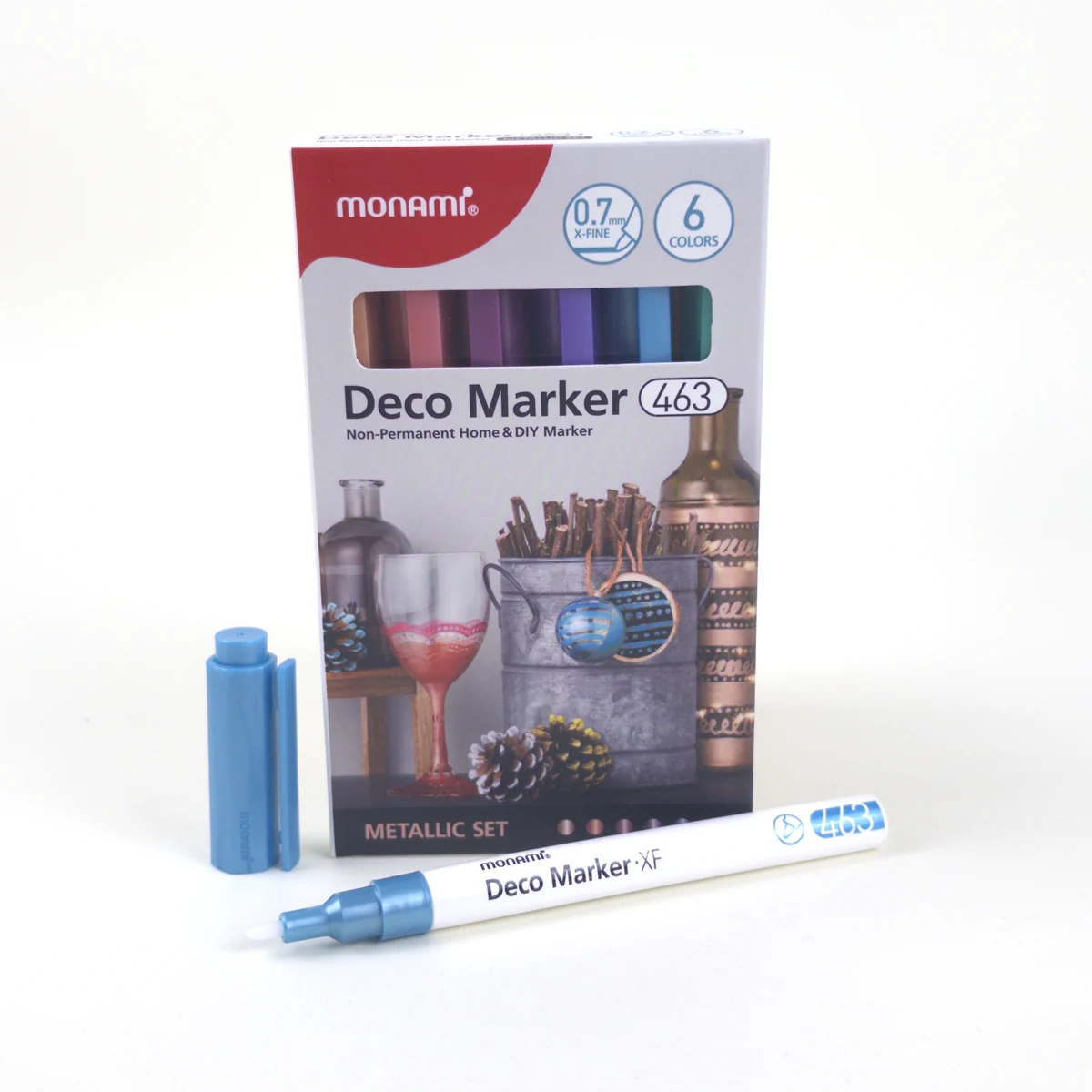 Vista adicional de Monami Deco Marker 463 Metallic 0,7 mm — Set 6 Colores