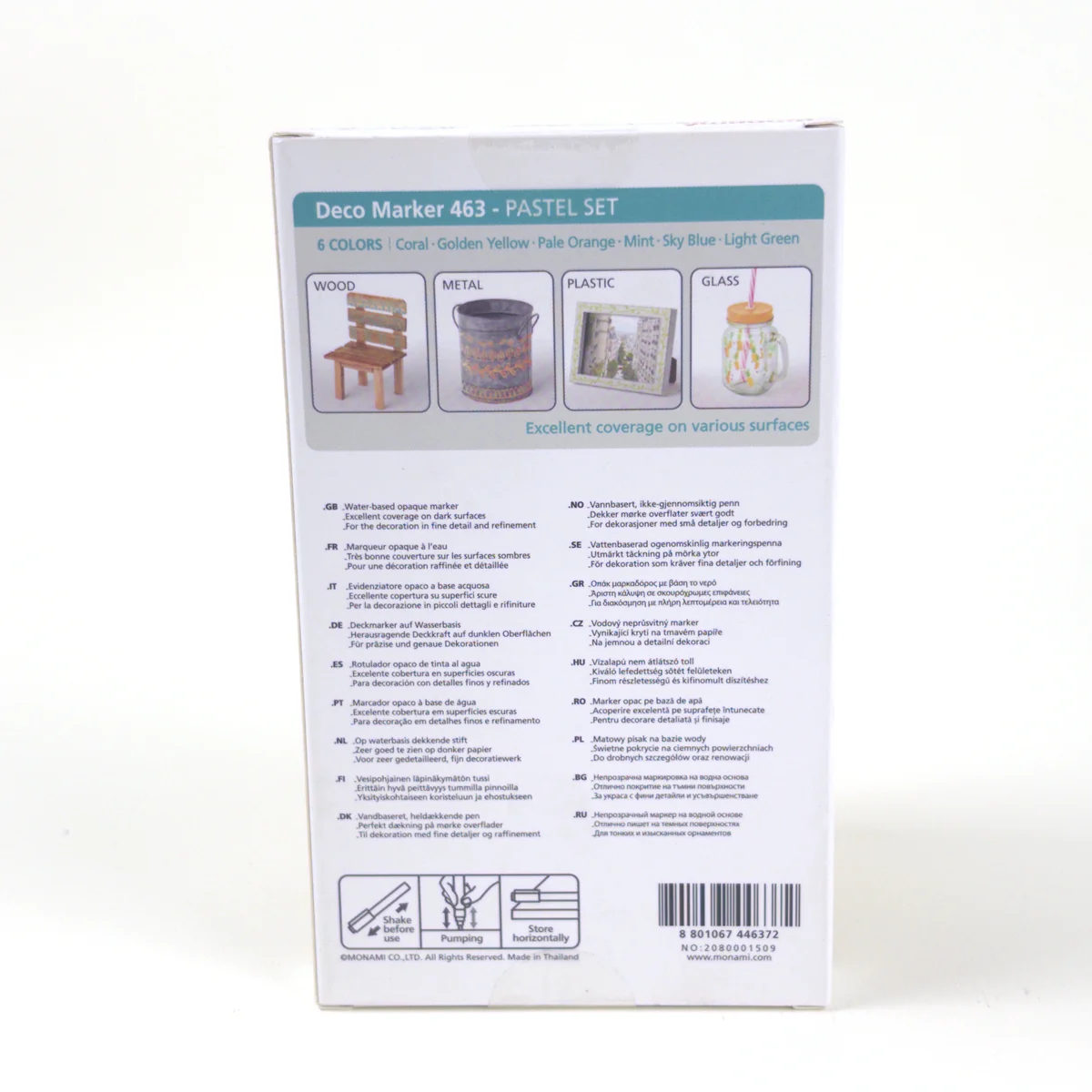 Vista adicional de Monami Deco Marker 463 Pastel 0,7 mm — Set 6 Colores