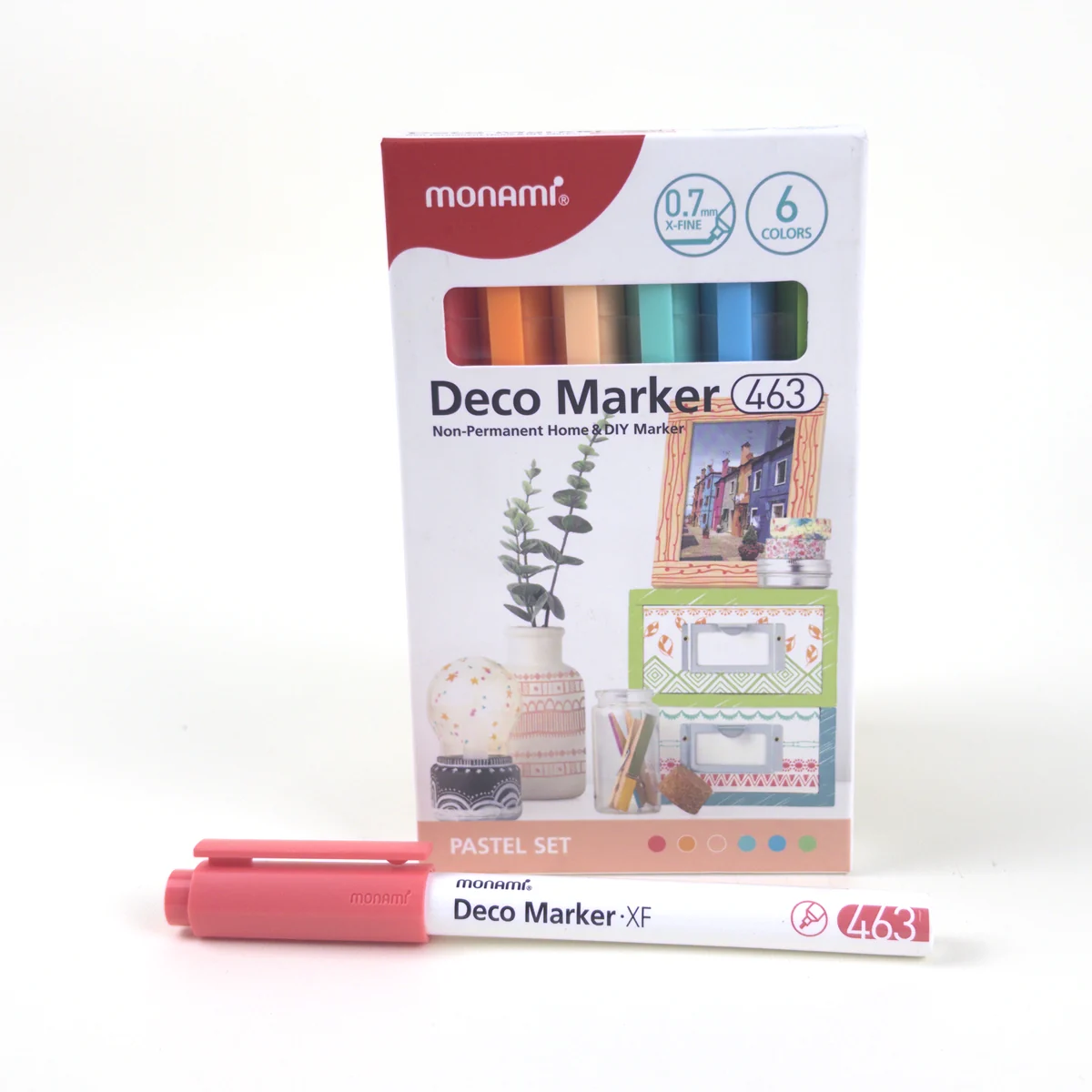 Vista adicional de Monami Deco Marker 463 Pastel 0,7 mm — Set 6 Colores
