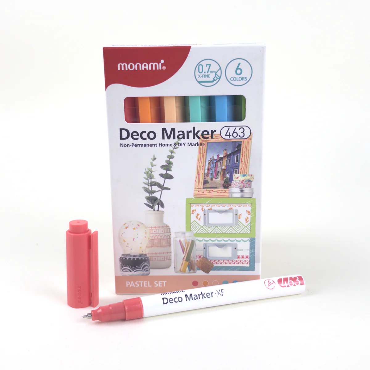 Vista adicional de Monami Deco Marker 463 Pastel 0,7 mm — Set 6 Colores