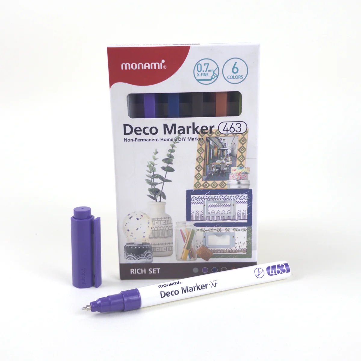 Vista adicional de Monami Deco Marker 463 Rich 0,7 mm — Set 6 Colores