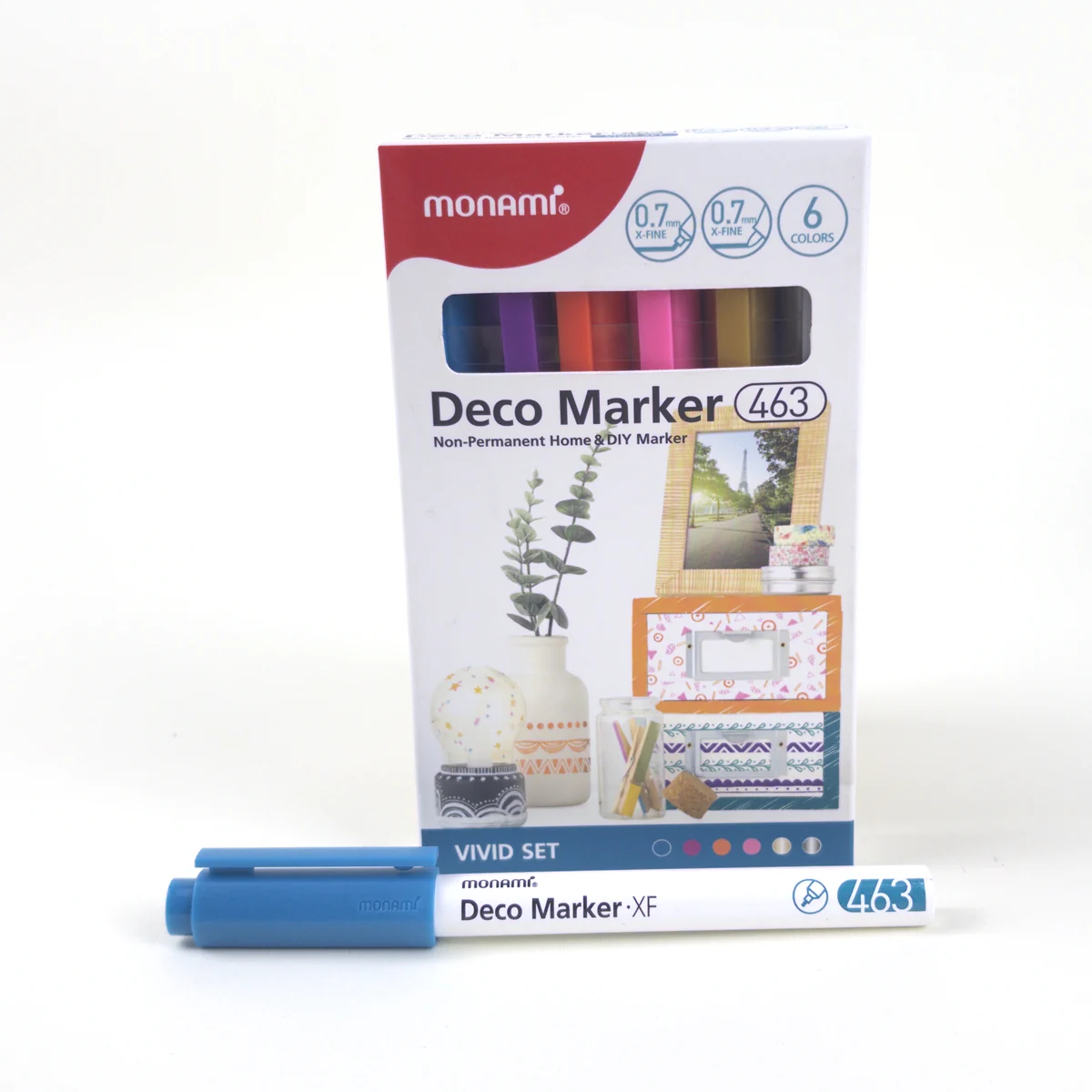 Vista adicional de Monami Deco Marker 463 Vivid 0,7 mm — Set 6 Colores