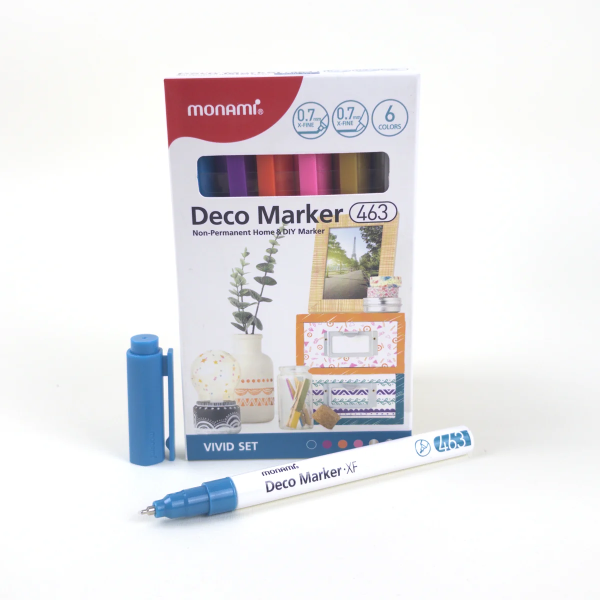 Vista adicional de Monami Deco Marker 463 Vivid 0,7 mm — Set 6 Colores