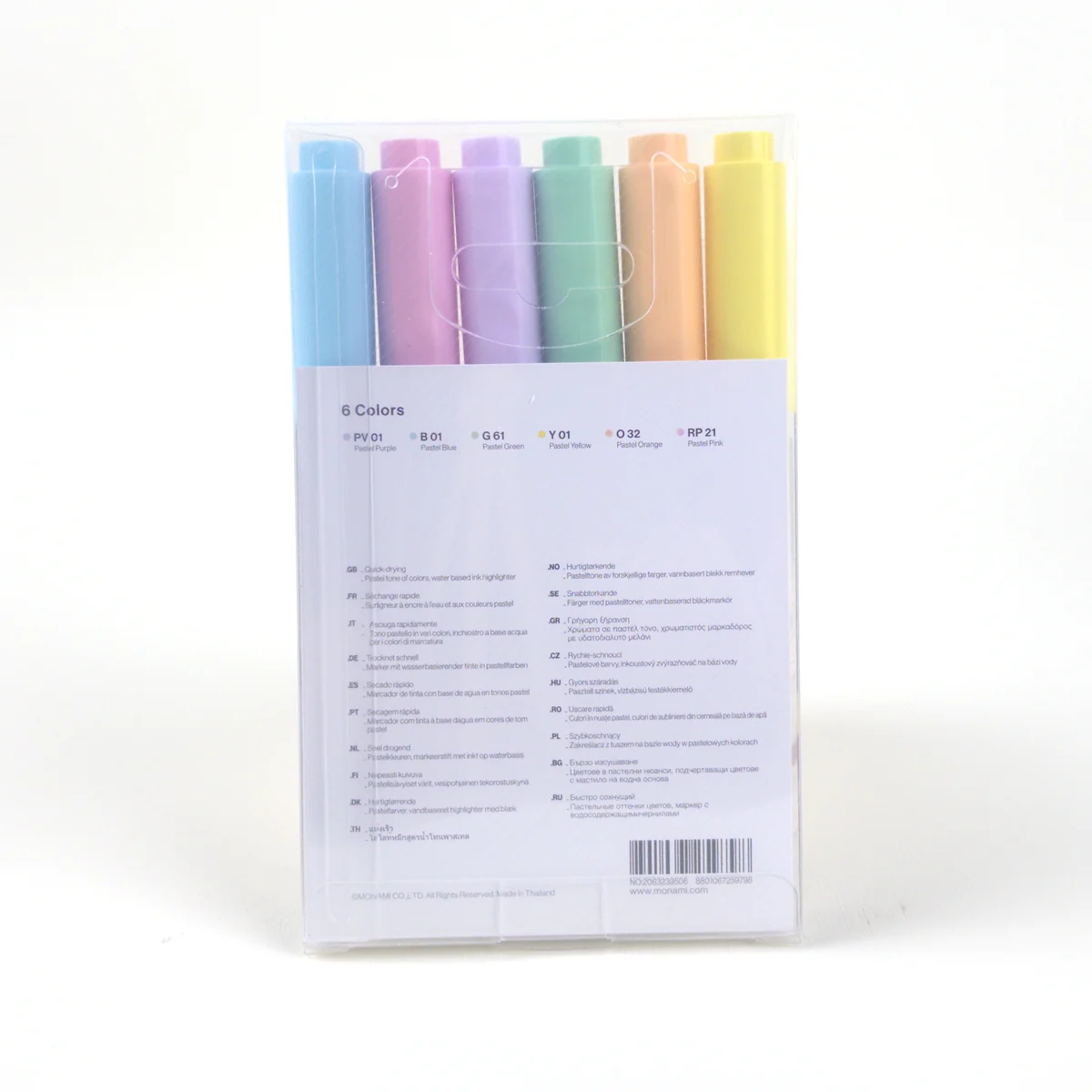 Vista adicional de Monami Highlighter 601 Pastel — Set 6 Destacadores