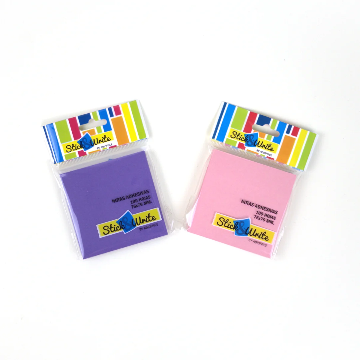 Notas Adhesivas Stick and Write 76 × 76 mm — 100 Hojas Tonos Intensos