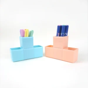 Organizador de Escritorio Multipropósito Torre — Celeste / Durazno