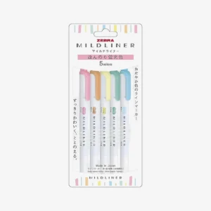 Zebra Mildliner Slightly Fluorescent — Set de 5