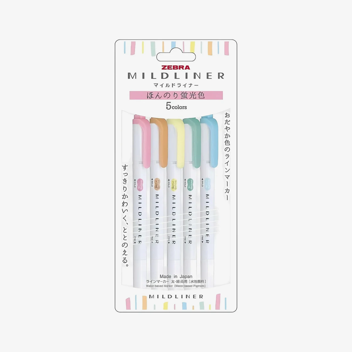 Zebra Mildliner Slightly Fluorescent — Set de 5