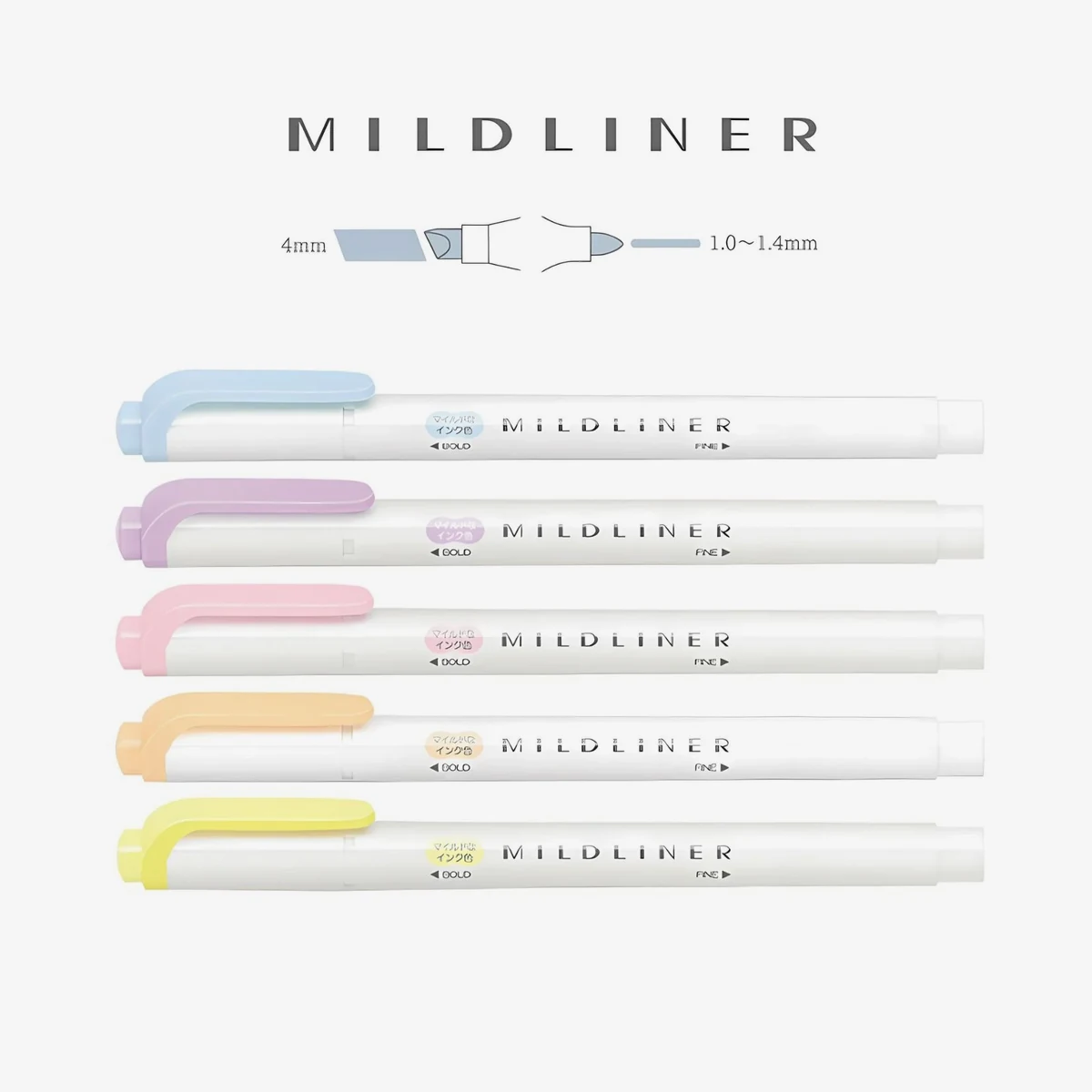 Colores incluidos de Zebra Mildliner Soft Gentle — Set de 5
