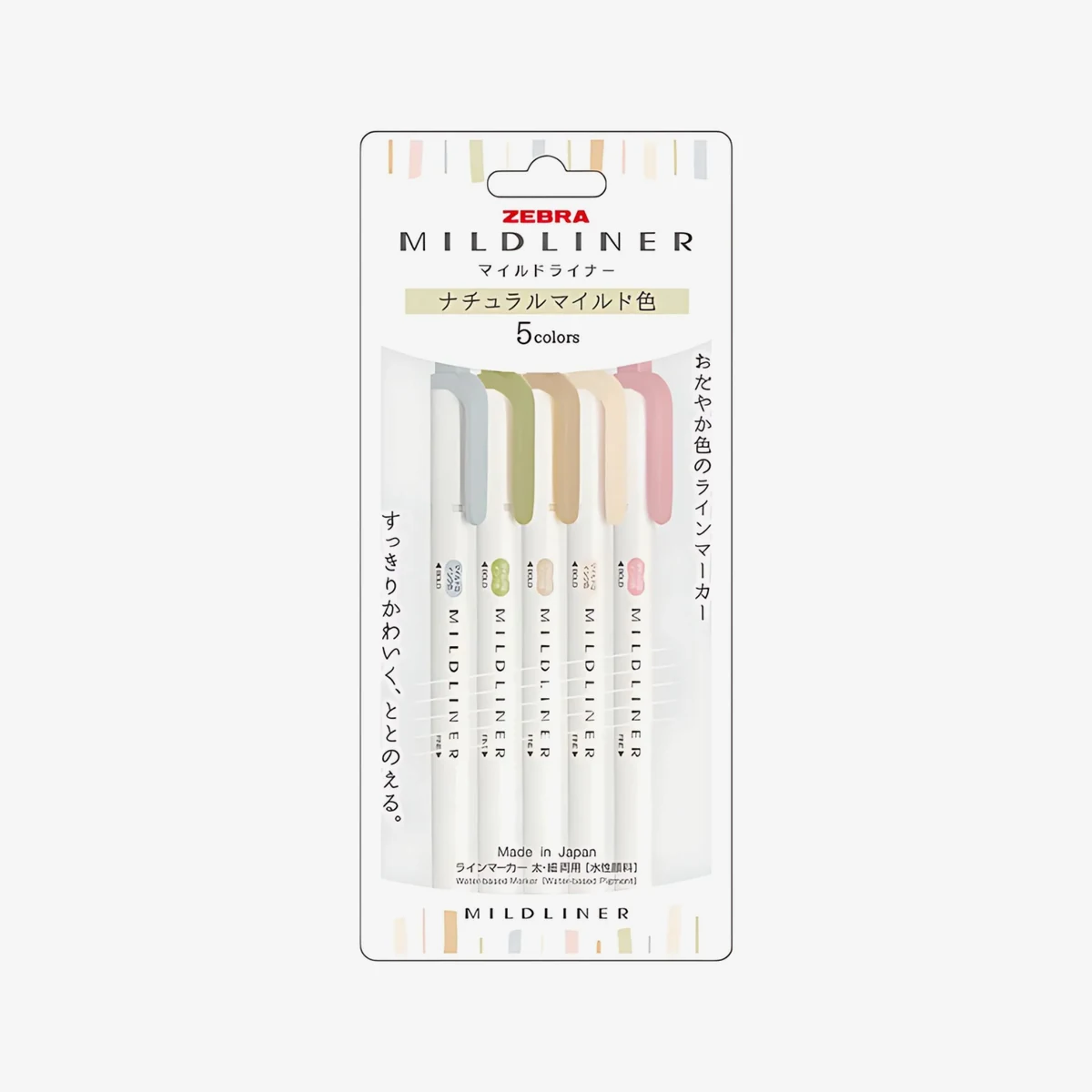 Zebra Mildliner Soft Natural — Set de 5