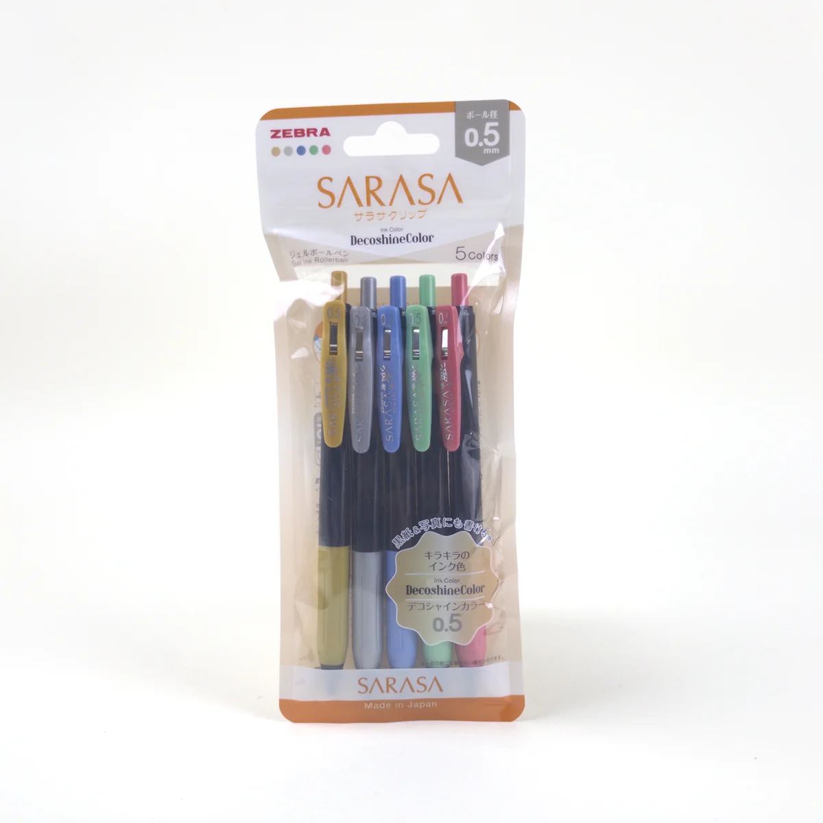 Vista adicional de Zebra Sarasa Clip DecoShine 0,5 mm — Set de 5