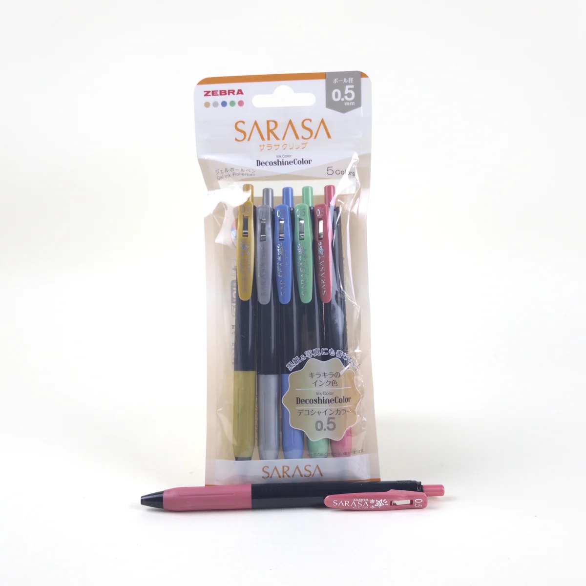 Vista adicional de Zebra Sarasa Clip DecoShine 0,5 mm — Set de 5
