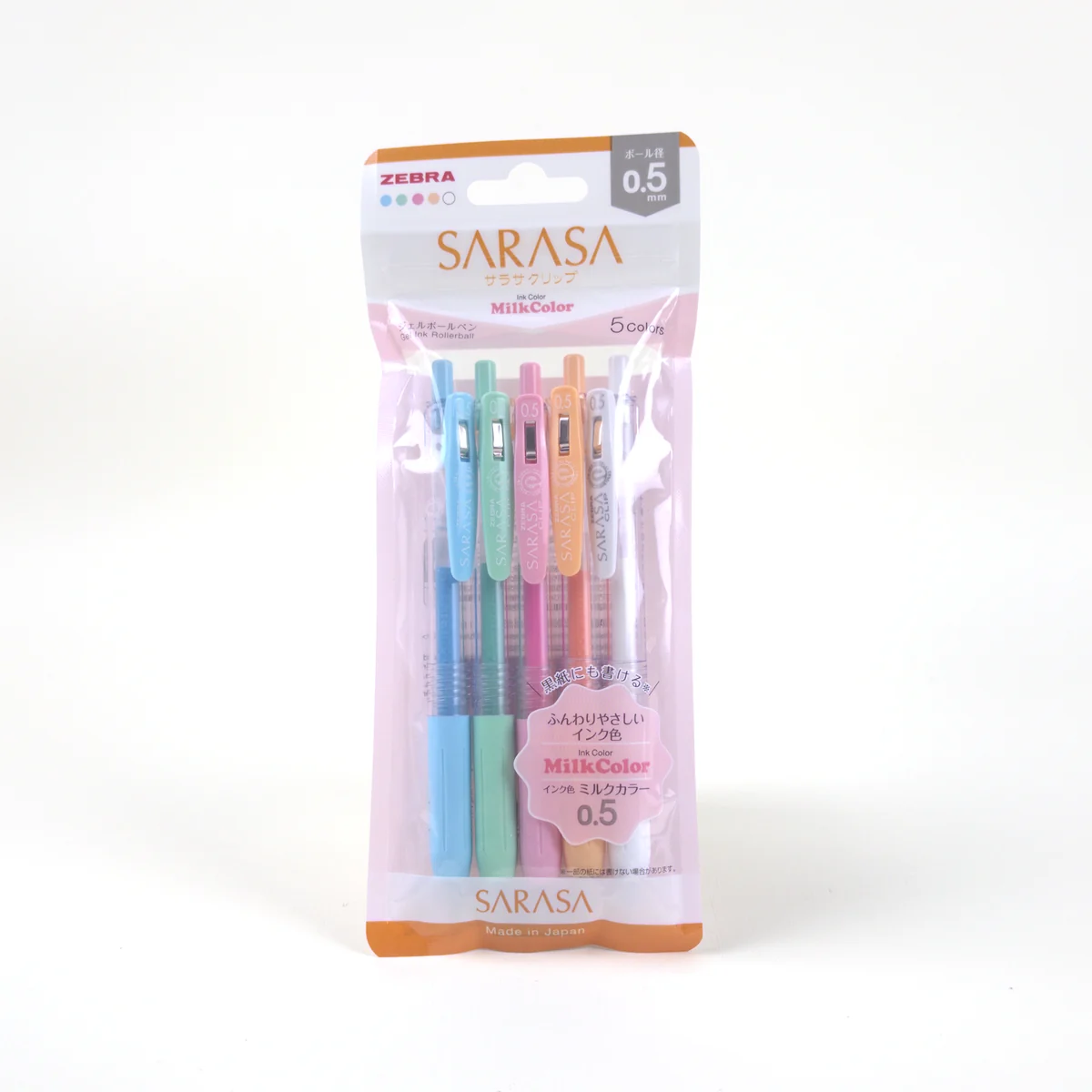 Vista adicional de Zebra Sarasa Clip Milk 0,5 mm — Set de 5