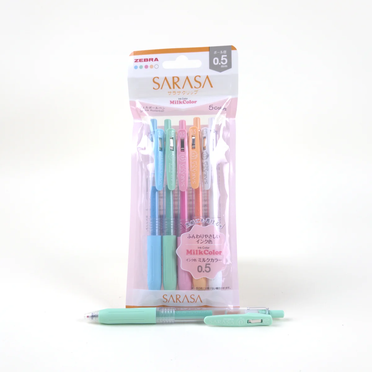 Vista adicional de Zebra Sarasa Clip Milk 0,5 mm — Set de 5