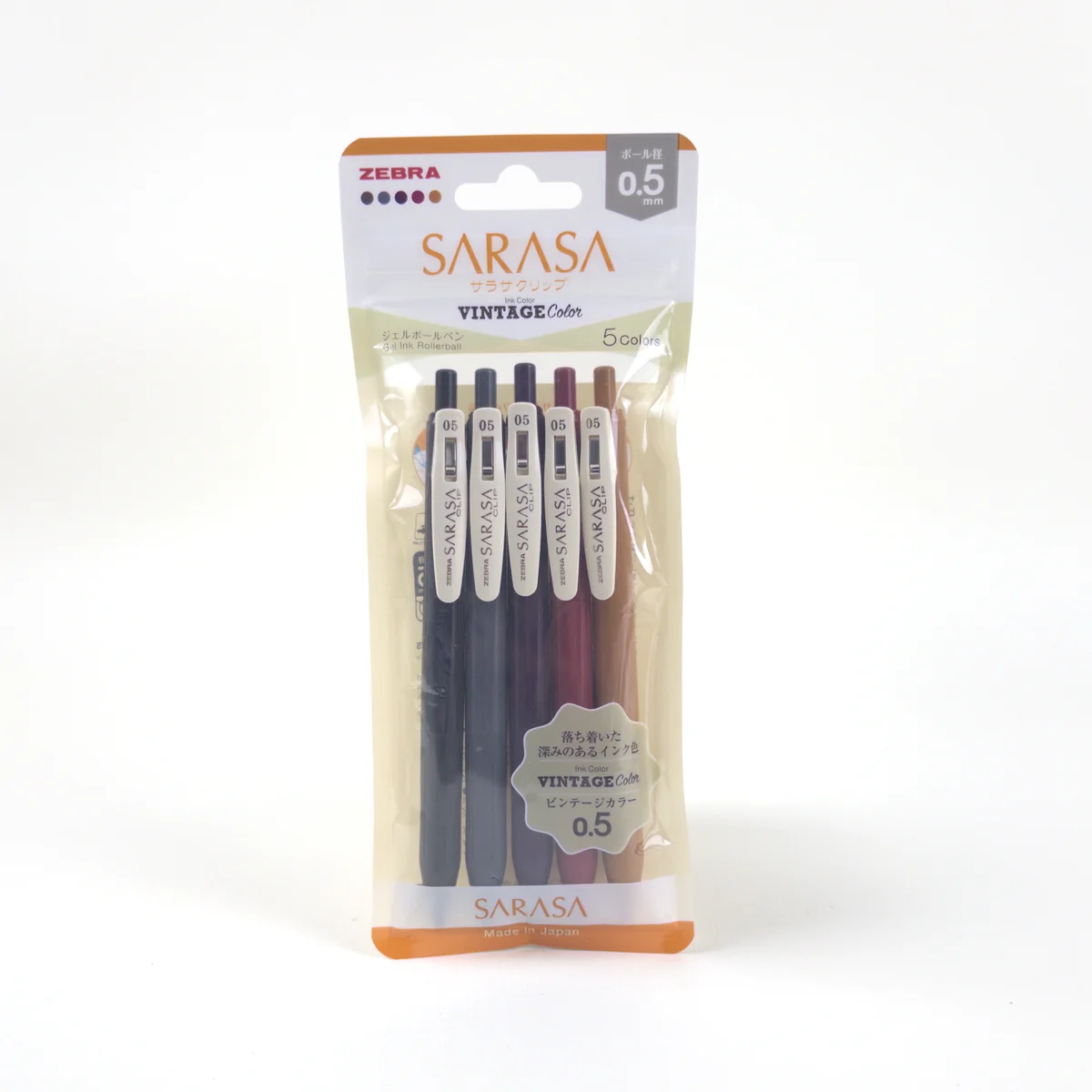 Vista adicional de Zebra Sarasa Clip Vintage B 0,5 mm — Set de 5