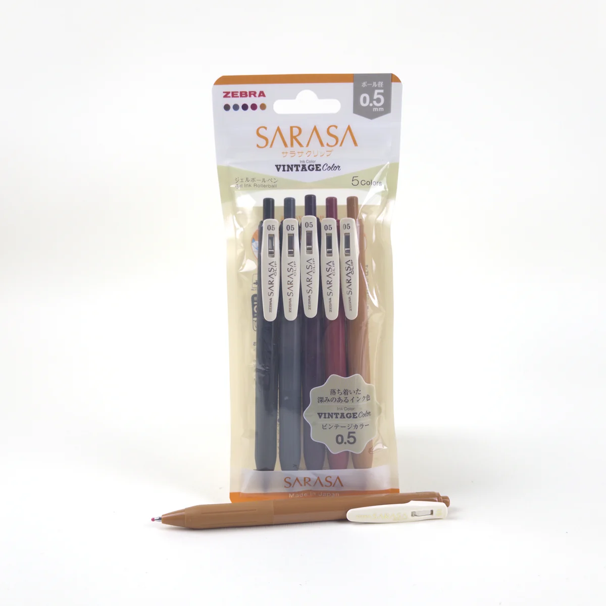 Vista adicional de Zebra Sarasa Clip Vintage B 0,5 mm — Set de 5